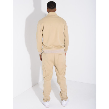 Ensemble pantalon à poches et pull à col zippé