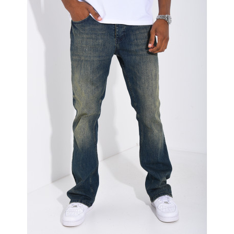 Jeans coupe droite effet vieilli