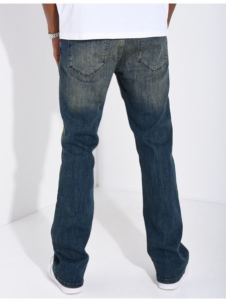 Jeans coupe droite effet vieilli