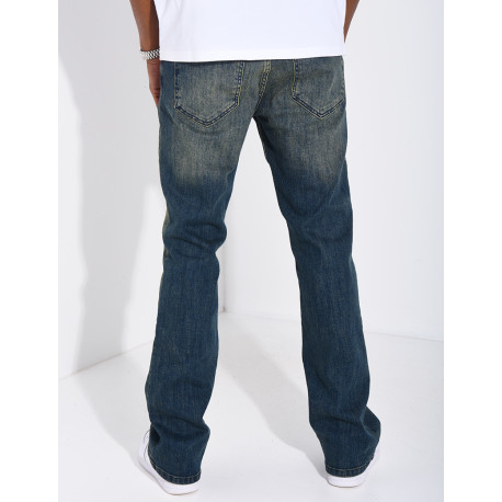 Jeans coupe droite effet vieilli