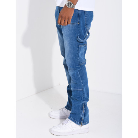 Jeans à fermeture éclaire aux chevilles