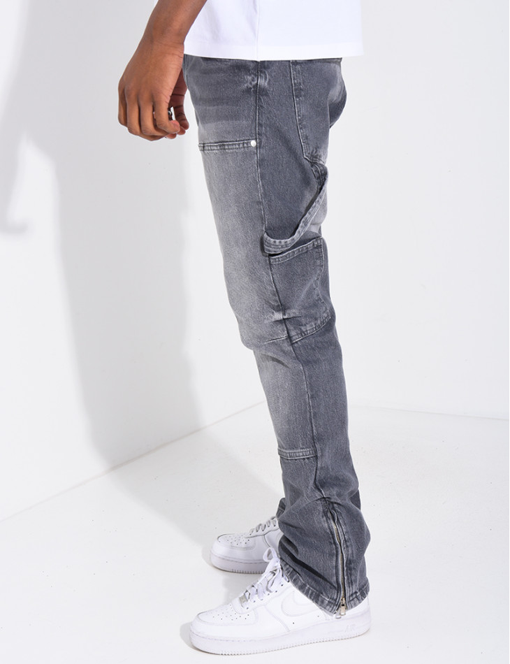 Jeans à fermeture éclaire aux chevilles