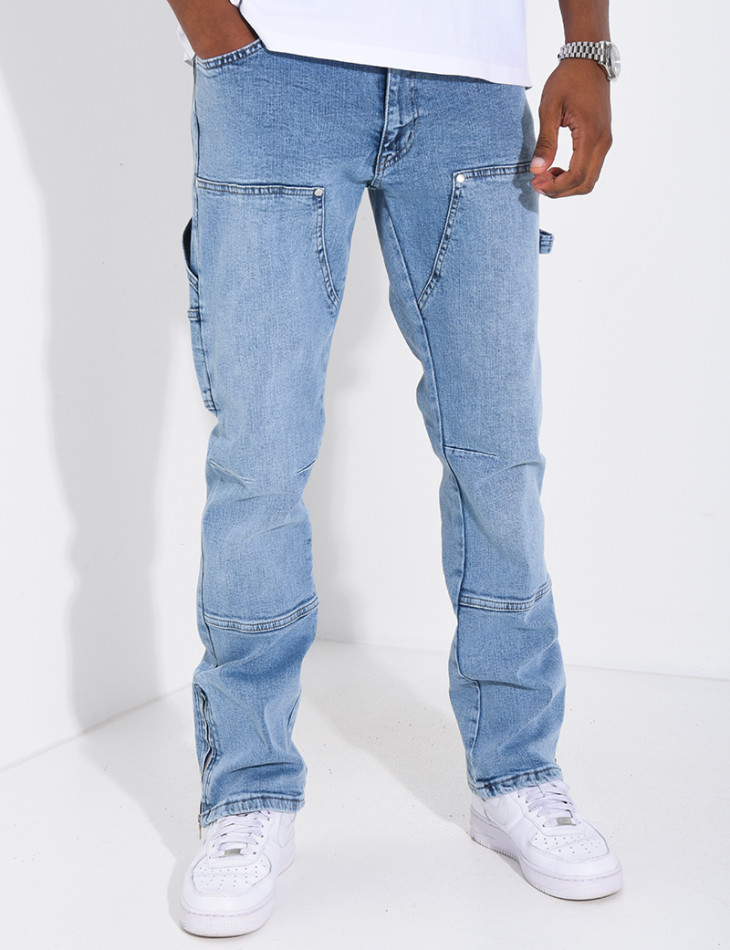 Jeans à fermeture éclaire aux chevilles