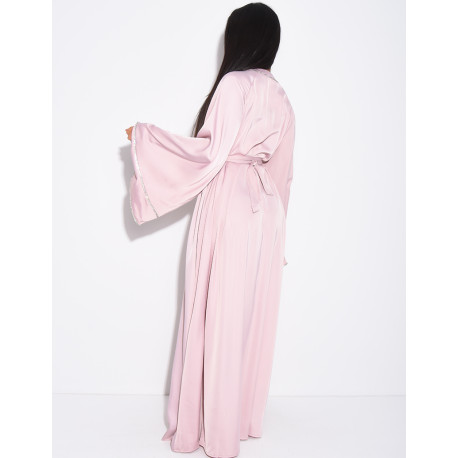 Abaya aus Satin mit Strassbesatz