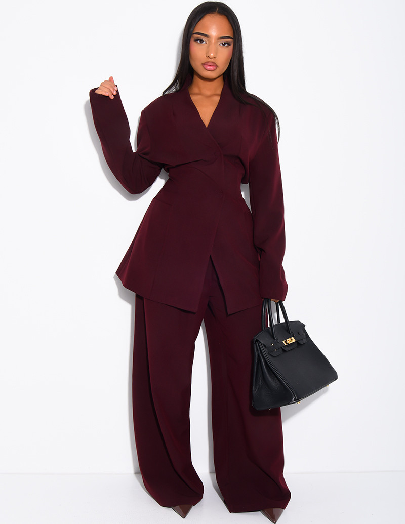 Ensemble blazer col montant...