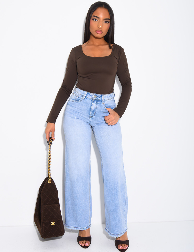 Jean stretch ample délavé...