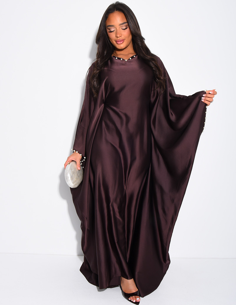 Abaya papillon en satin à...