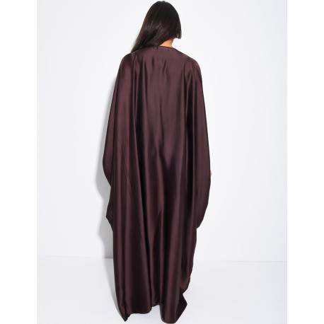 Abaya papillon en satin à perles sur les bordures