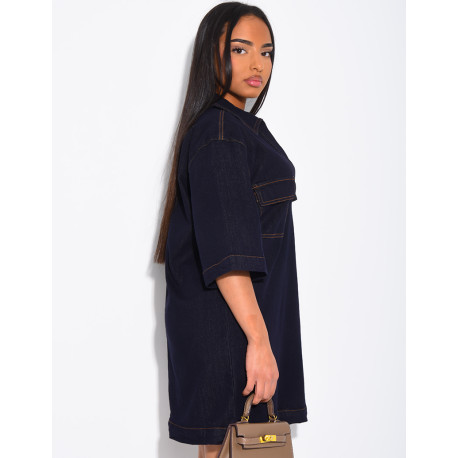Robe en jeans courte à poches