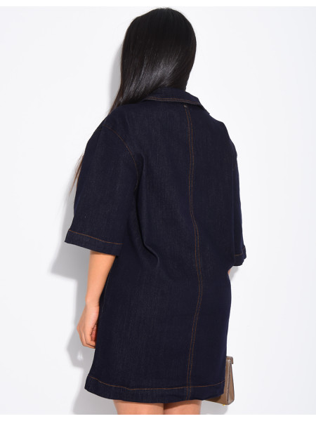 Robe en jeans courte à poches