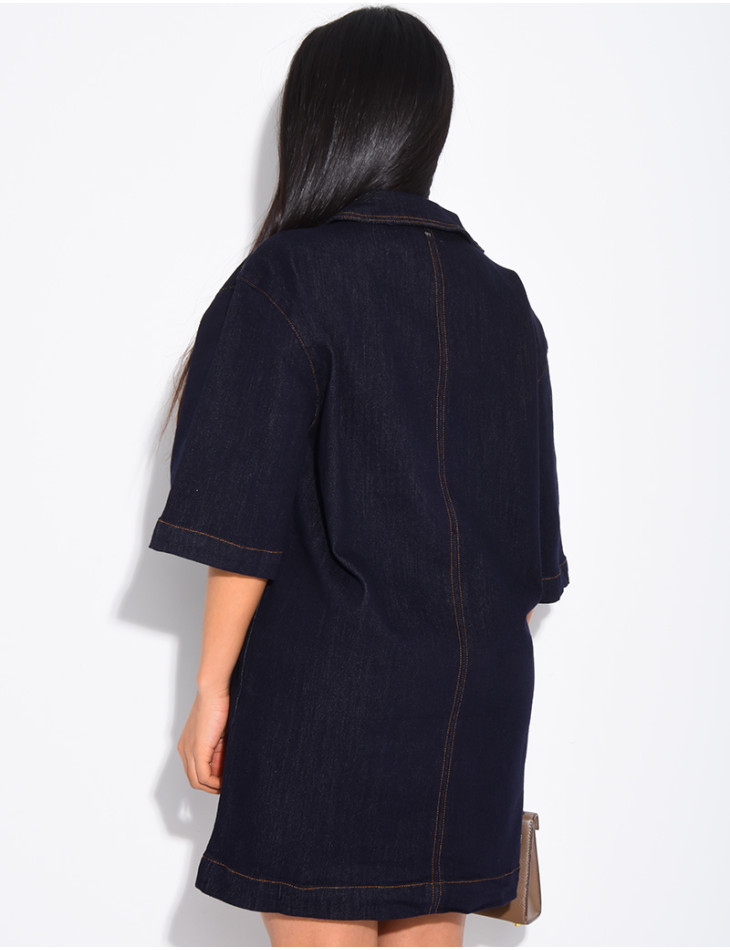 Robe en jeans courte à poches