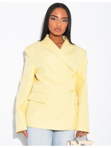 Blazer premium cintré à la taille fermée sur le côté