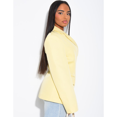 Blazer premium cintré à la taille fermée sur le côté