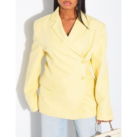 Blazer premium cintré à la taille fermée sur le côté