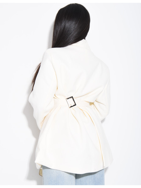 Manteau cintrée effet cache coeur à serrer dans le dos