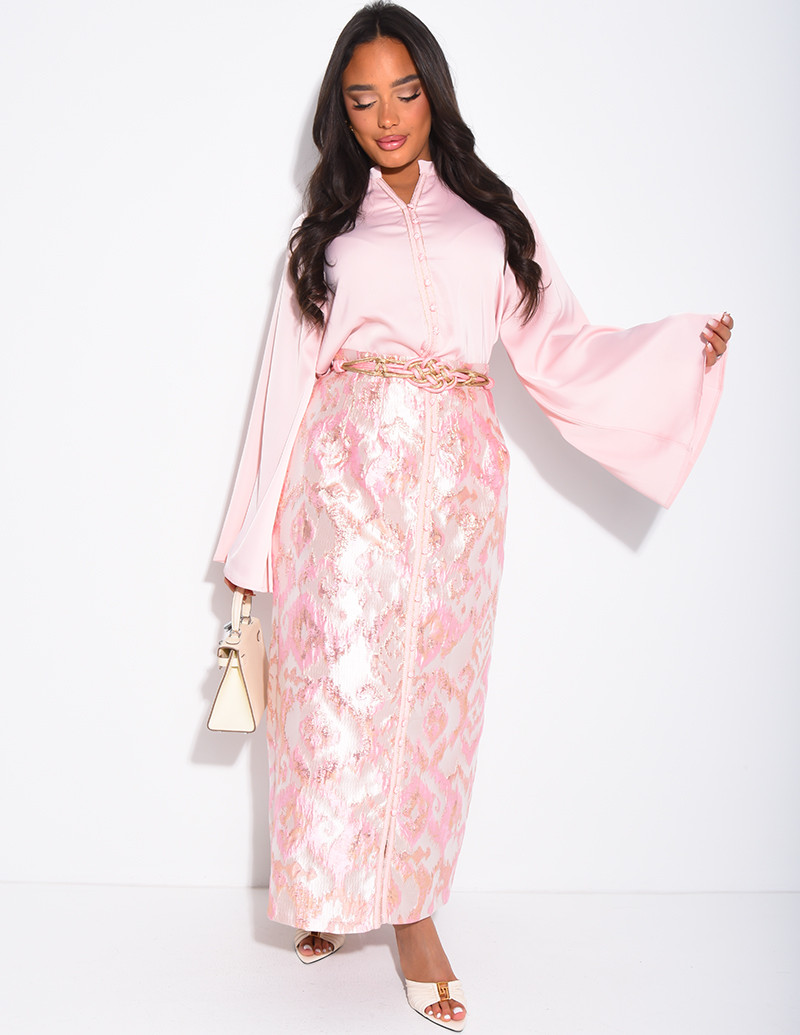 Set aus geknöpfter Bluse...