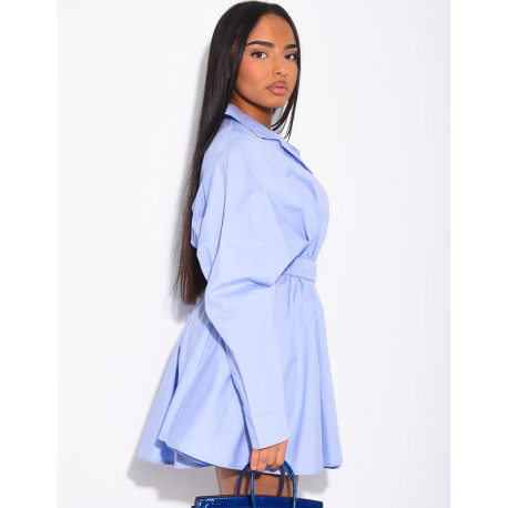 Hemdkleid mit elastischem Bindegürtel