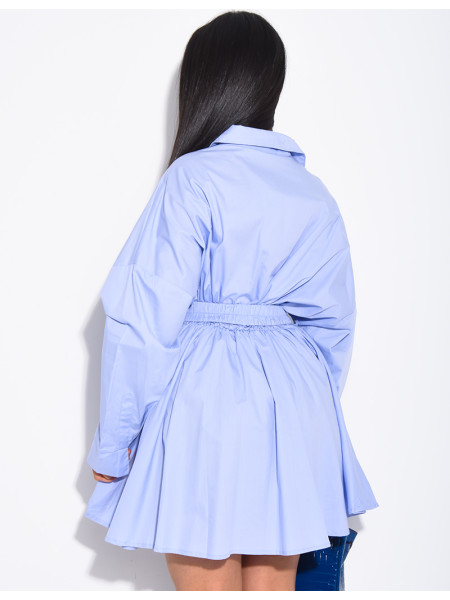 Hemdkleid mit elastischem Bindegürtel