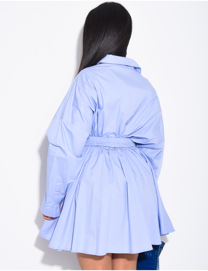 Hemdkleid mit elastischem Bindegürtel
