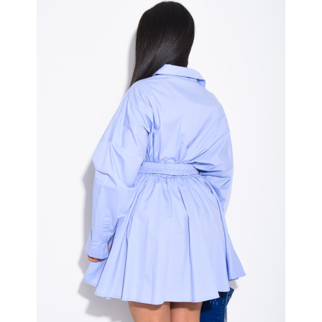 Hemdkleid mit elastischem Bindegürtel