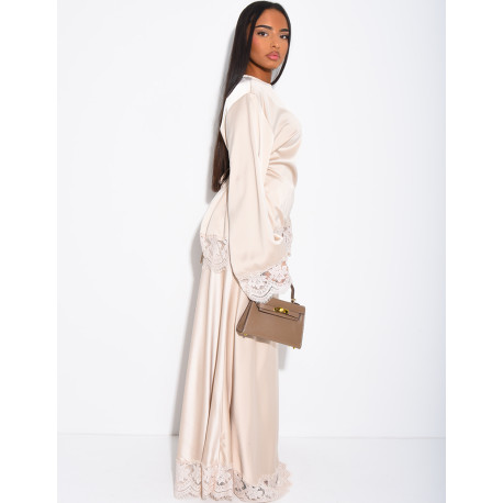 Set aus asymmetrischer Tunika und langem Rock mit Spitzenbesatz