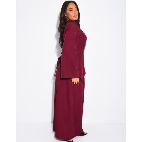 Ensemble top aymétrique à nouer et jupe ample