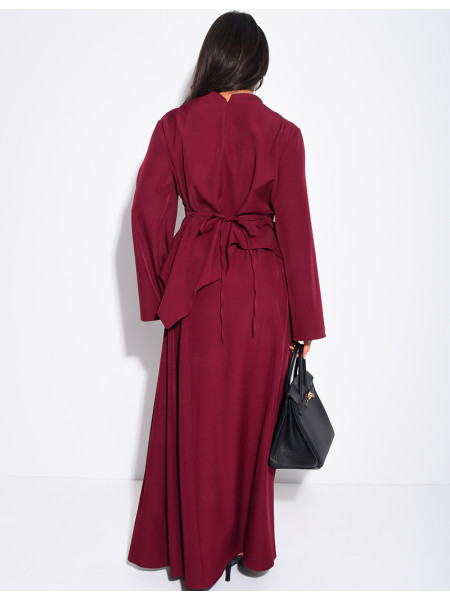 Ensemble top aymétrique à nouer et jupe ample