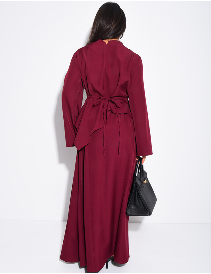 Ensemble top aymétrique à nouer et jupe ample