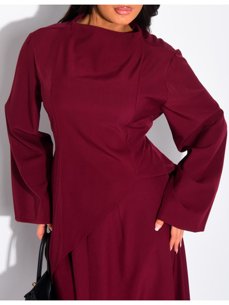 Ensemble top aymétrique à nouer et jupe ample