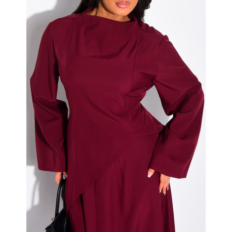 Ensemble top aymétrique à nouer et jupe ample