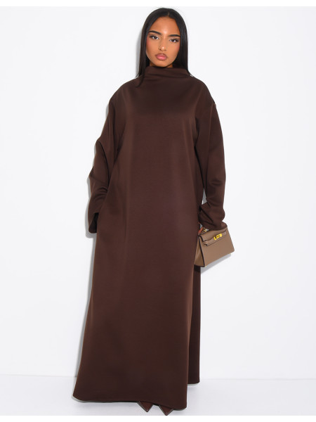 Robe sweat longue et oversize col montant