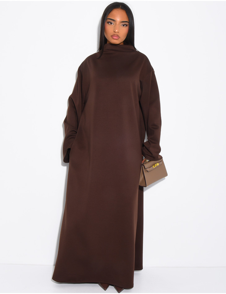 Robe sweat longue et oversize col montant