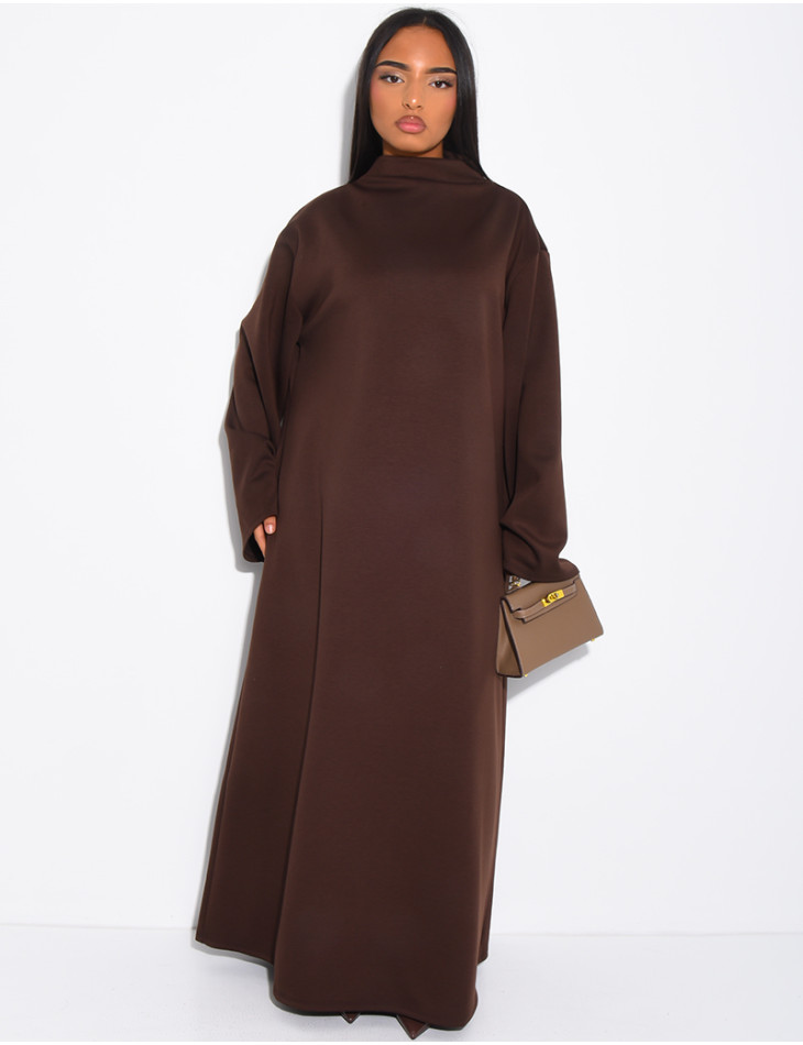 Robe sweat longue et oversize col montant
