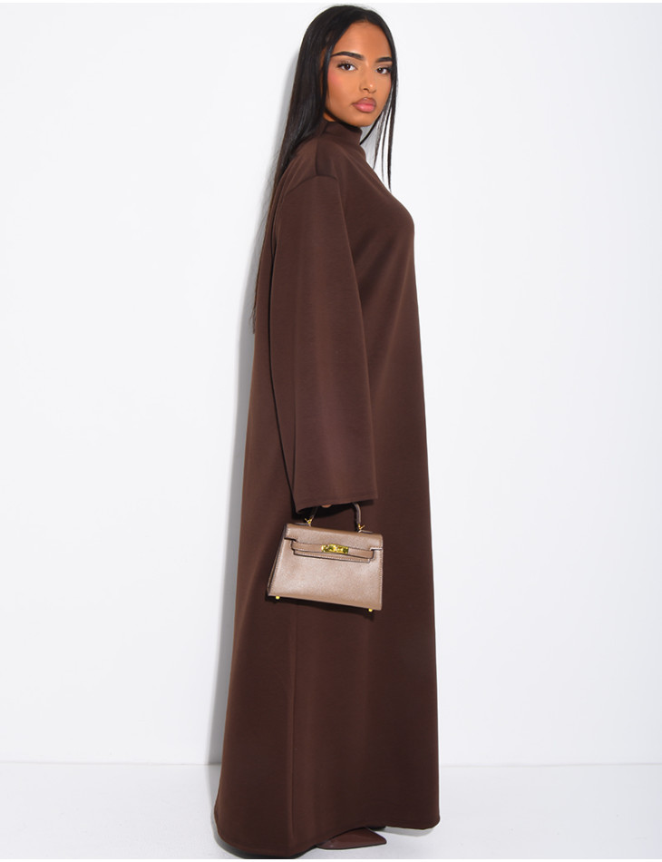 Robe sweat longue et oversize col montant