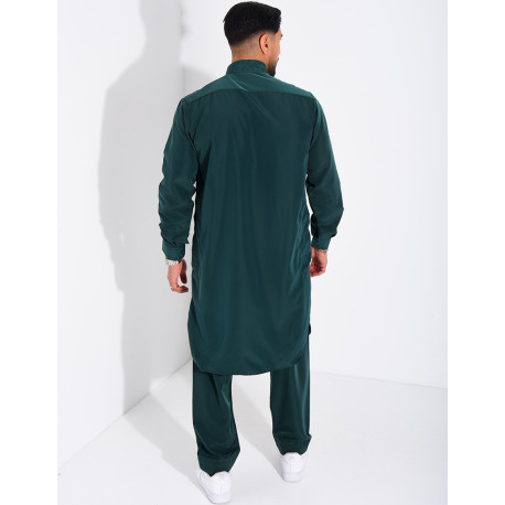 Ensemble de qamis à col avec motifs