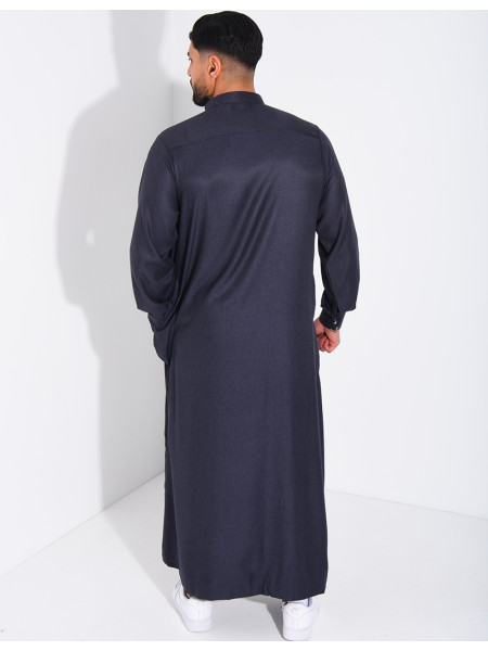 Qamis col rond à boutons dorés