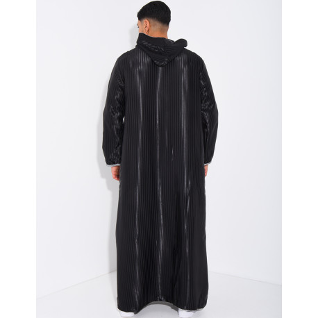 Qamis rayé à capuche