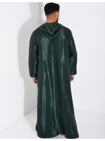 Qamis rayé à capuche