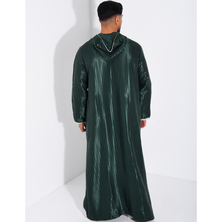 Qamis rayé à capuche