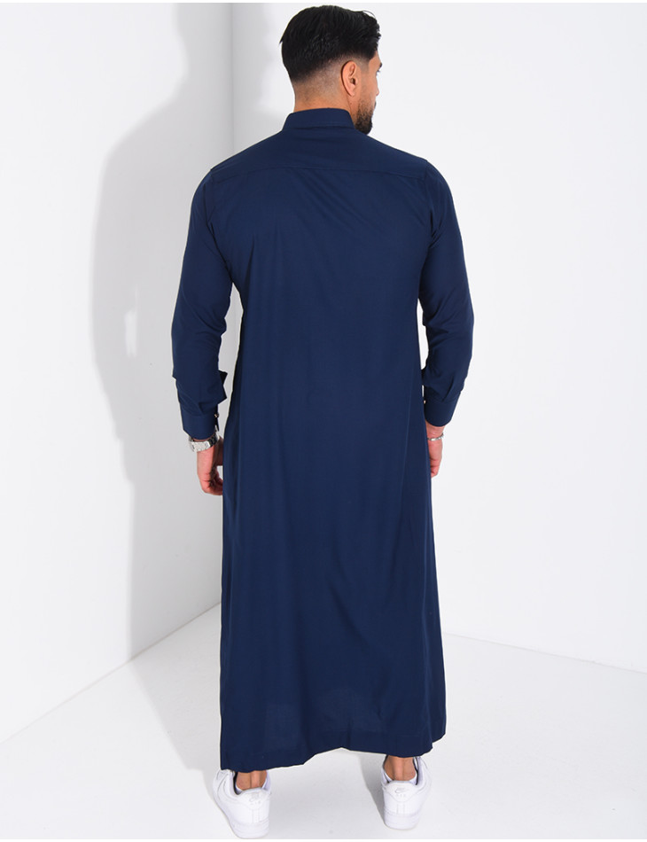 Qamis col rond à boutons doré