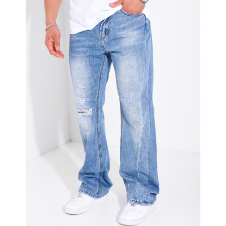 Jeans coupe large destroy