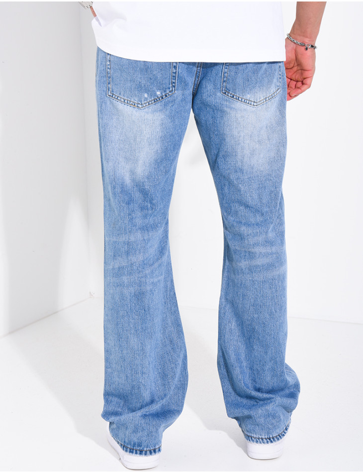 Jeans coupe large destroy