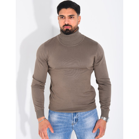 Pull fin col roulé