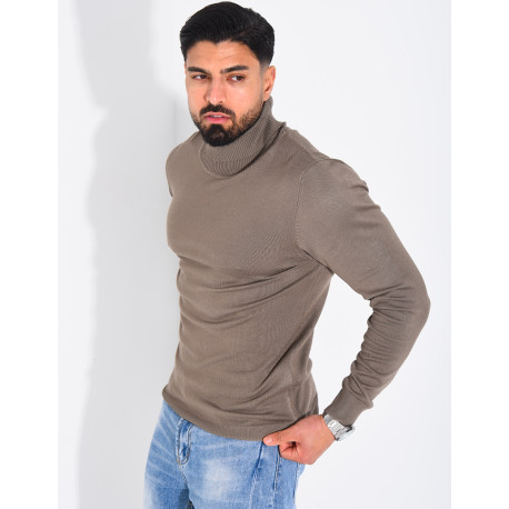 Pull fin col roulé