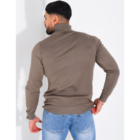 Pull fin col roulé
