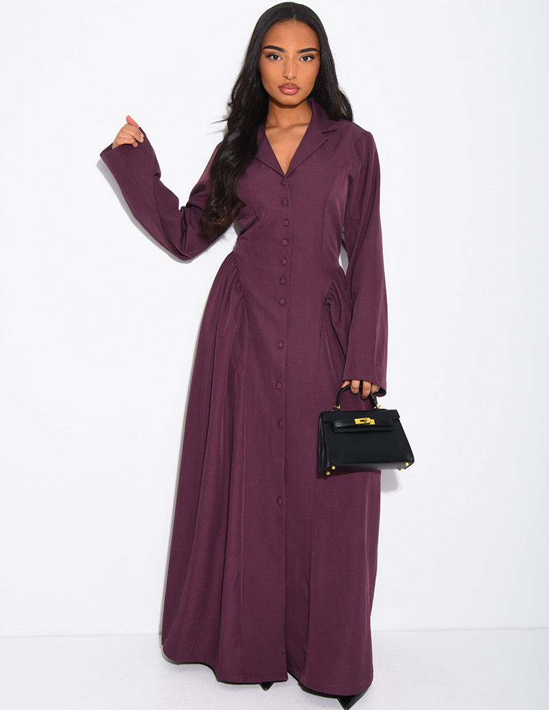Long buttoned dress with...