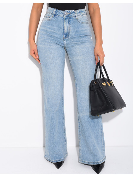 Verwaschene Stretch-Jeans mit Bootcut