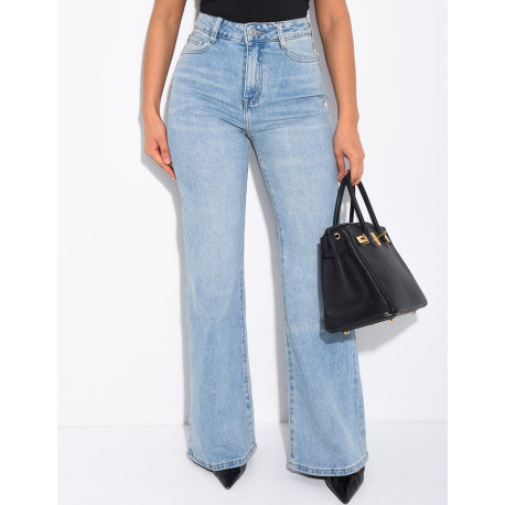 Verwaschene Stretch-Jeans mit Bootcut