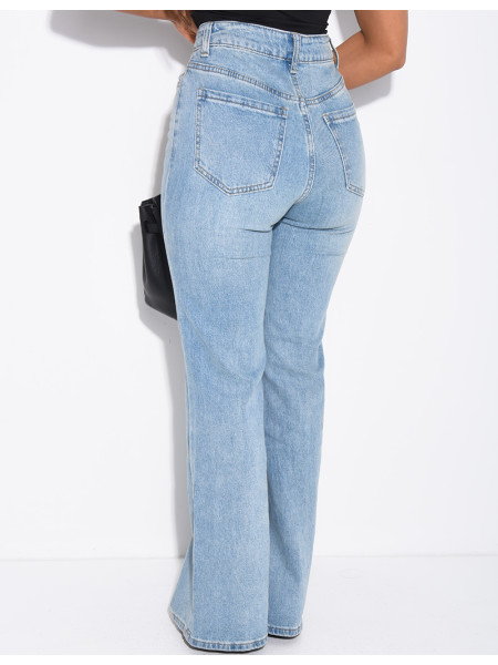 Verwaschene Stretch-Jeans mit Bootcut