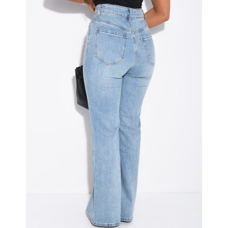 Verwaschene Stretch-Jeans mit Bootcut